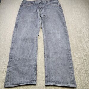 Levis 501 Jeans Men 38x32  *READ Denim Marble Straight Leg Button Fly Gray Wash